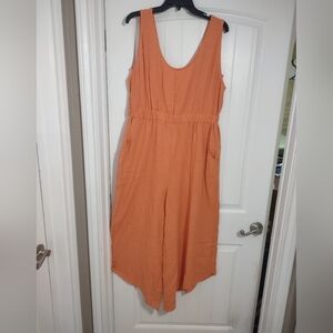 Orange Sleeveless Jumpsuit New Size XL
